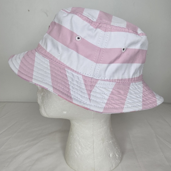 Guess OS Pink and White Striped/ Tropical Bucket Hat - Picture 9 of 10